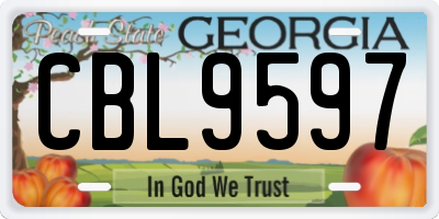 GA license plate CBL9597