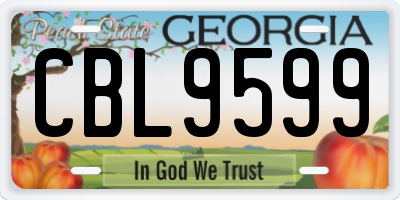 GA license plate CBL9599