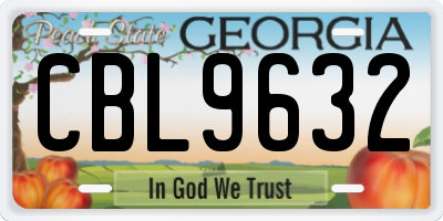 GA license plate CBL9632
