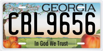 GA license plate CBL9656