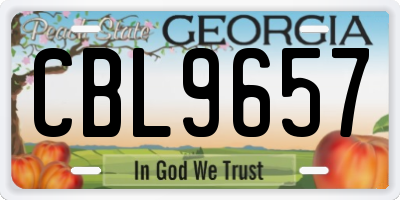 GA license plate CBL9657