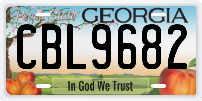 GA license plate CBL9682