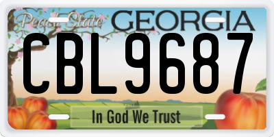 GA license plate CBL9687