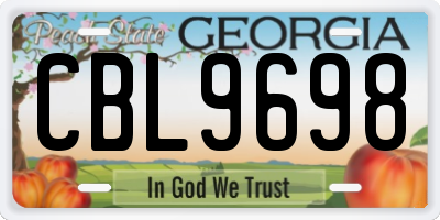 GA license plate CBL9698