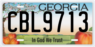 GA license plate CBL9713