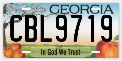 GA license plate CBL9719