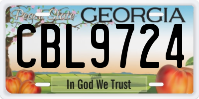 GA license plate CBL9724