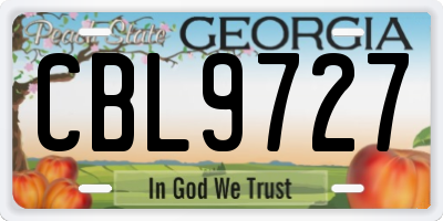 GA license plate CBL9727