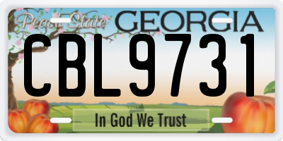 GA license plate CBL9731