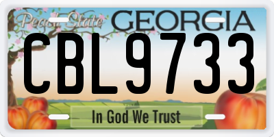 GA license plate CBL9733