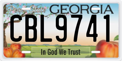 GA license plate CBL9741