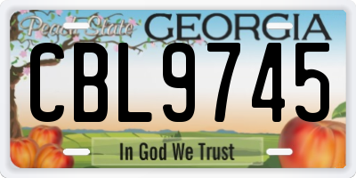 GA license plate CBL9745