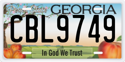 GA license plate CBL9749
