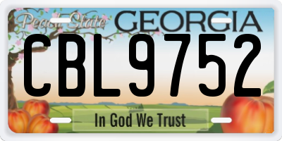 GA license plate CBL9752