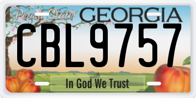 GA license plate CBL9757