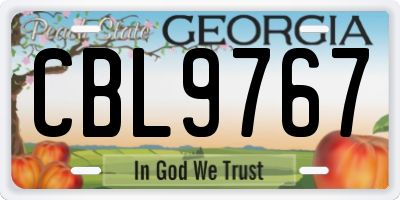 GA license plate CBL9767