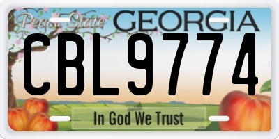 GA license plate CBL9774