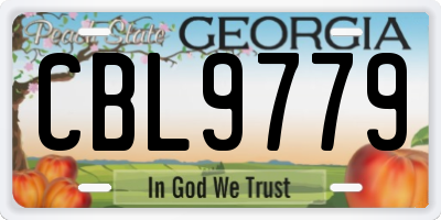 GA license plate CBL9779