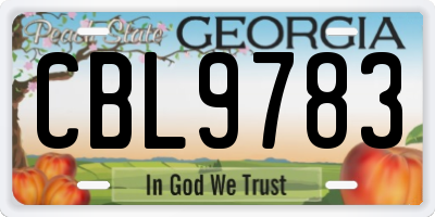 GA license plate CBL9783