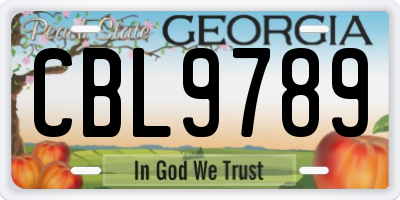 GA license plate CBL9789