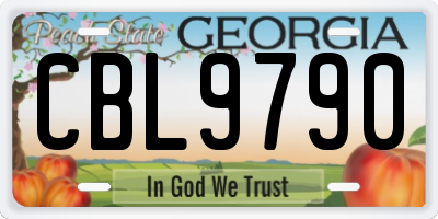 GA license plate CBL9790