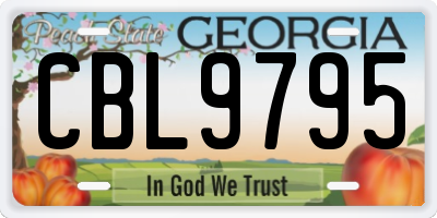 GA license plate CBL9795