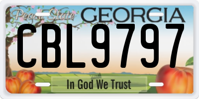 GA license plate CBL9797