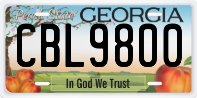 GA license plate CBL9800
