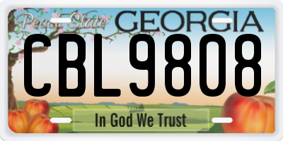 GA license plate CBL9808