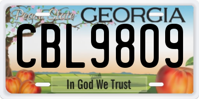 GA license plate CBL9809
