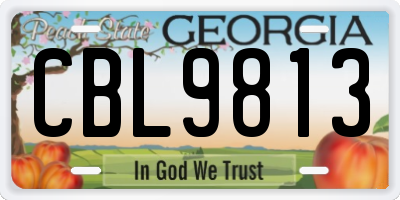 GA license plate CBL9813