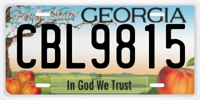 GA license plate CBL9815