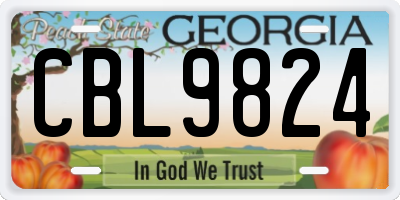 GA license plate CBL9824