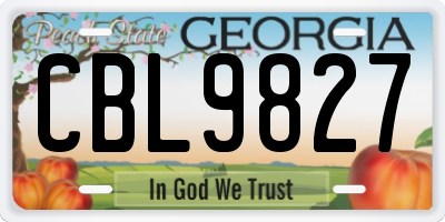 GA license plate CBL9827
