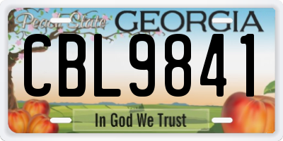 GA license plate CBL9841