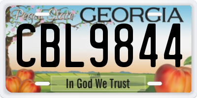 GA license plate CBL9844