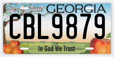 GA license plate CBL9879