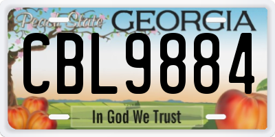 GA license plate CBL9884