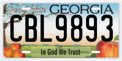 GA license plate CBL9893