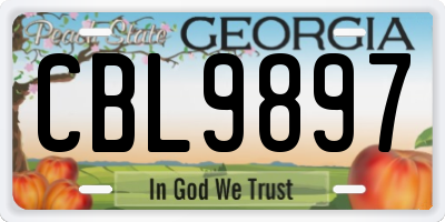 GA license plate CBL9897