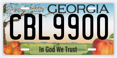 GA license plate CBL9900