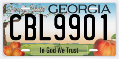 GA license plate CBL9901