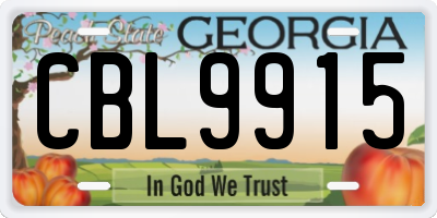 GA license plate CBL9915