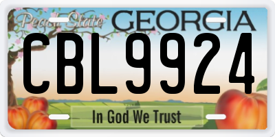 GA license plate CBL9924