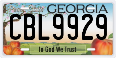 GA license plate CBL9929