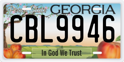 GA license plate CBL9946