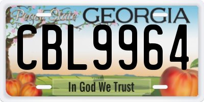 GA license plate CBL9964