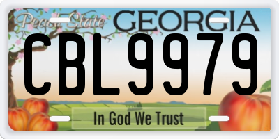 GA license plate CBL9979