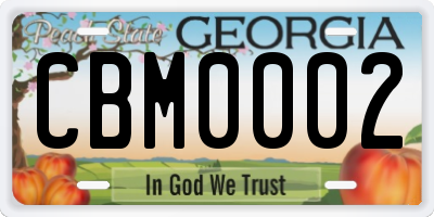 GA license plate CBM0002