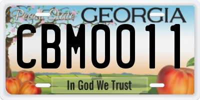 GA license plate CBM0011